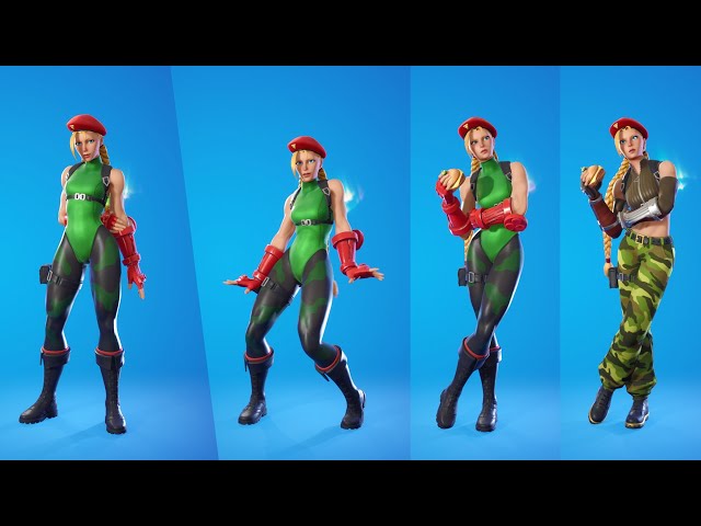 Cammy Skin Vs Chun-Li Skin Showcase with Emotes & Dances Fight ( 100% Sync  ) - Fortnite 