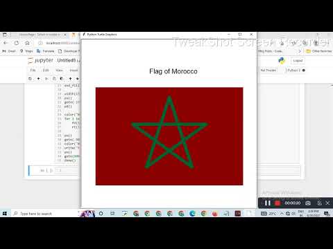 flag of Morocco || Python turtle library || Python for beginners #poojapatel #chiki1601