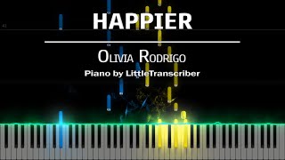 Olivia Rodrigo - happier (Piano Cover) Tutorial by LittleTranscriber