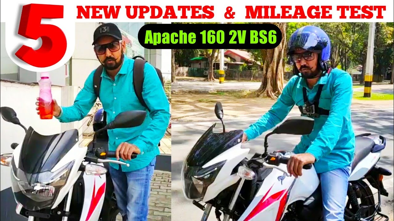 Tvs Apache Rtr 160 2v Bs6 Fi Mileage Test 5 New Updates Colour Price Variant Youtube