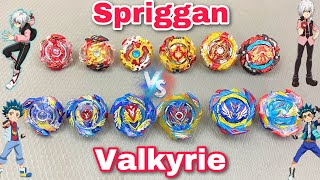 All Valkyrie Vs All Spriggan Beyblade Fight | Shu Vs Valt