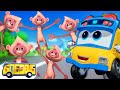 🐒Ouch! Five Little Monkeys Jumping On The Bed 🚌 - Learn GoGoBus Nursery Rhymes