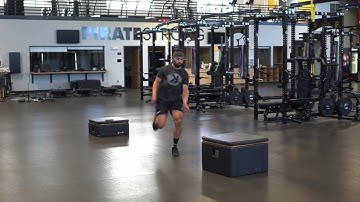 Skater Jump with Rotation to Single Leg Box Jump