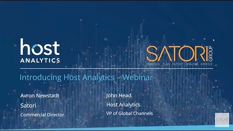 SATORI Host Analytics Platform Introduction Webinar