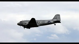Douglas DC-3 Flying Display at Duxford UK Flying Legends Airshow July 2011