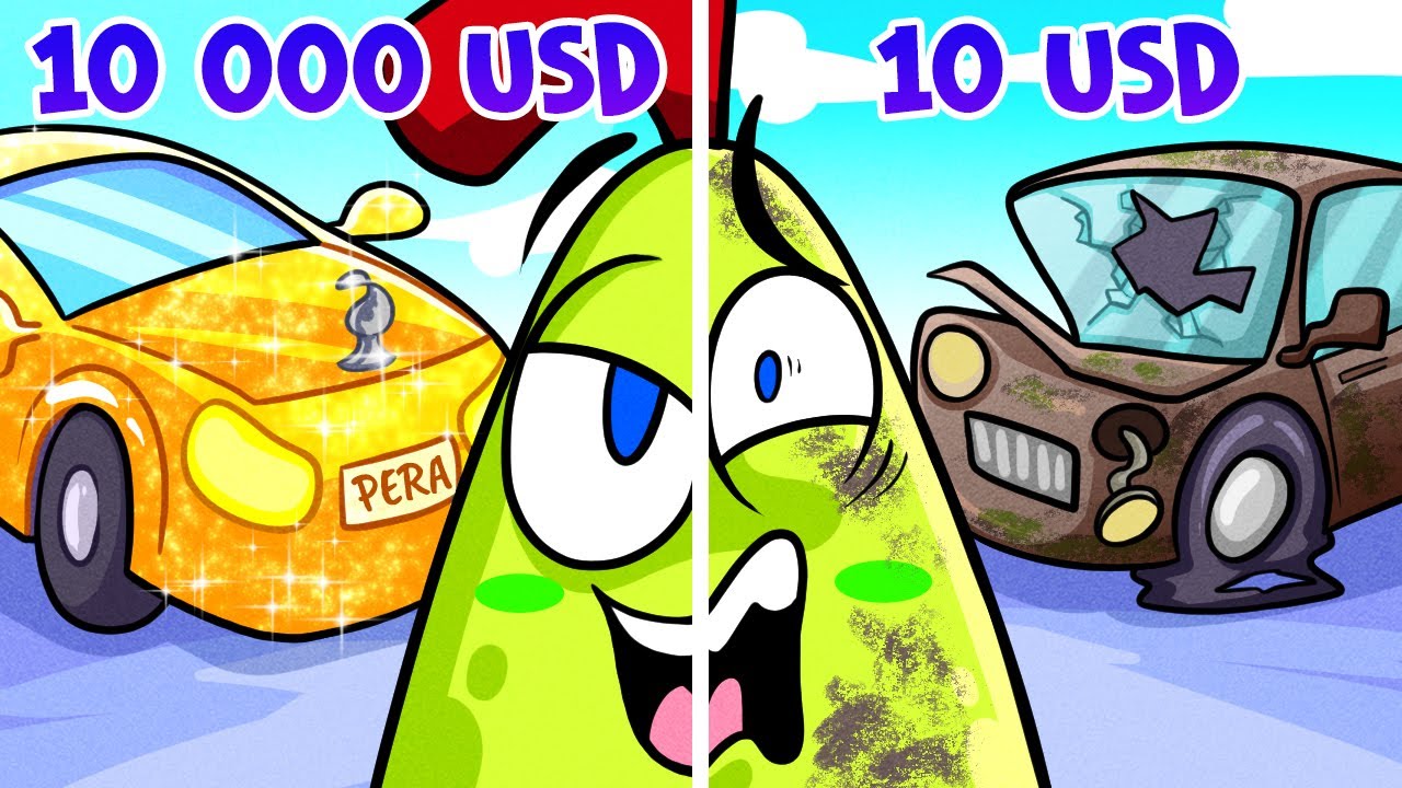 Construimos una pequeña casa secreta en el auto || Sobrevivir con 10 USD vs. 10 000 USD