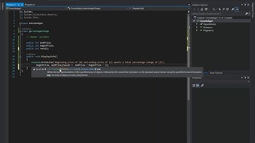 Finance C# Percentage Change