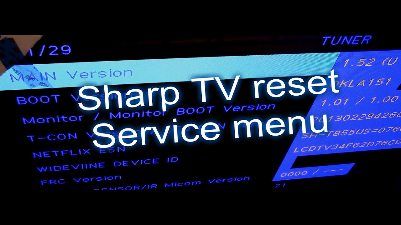 How To Reset SHARP LCD TV / Open Service Menu & Keys Unlock On All 
