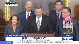 Ben Hockenberry delivers remarks at the House Republican Leadership Press Conference