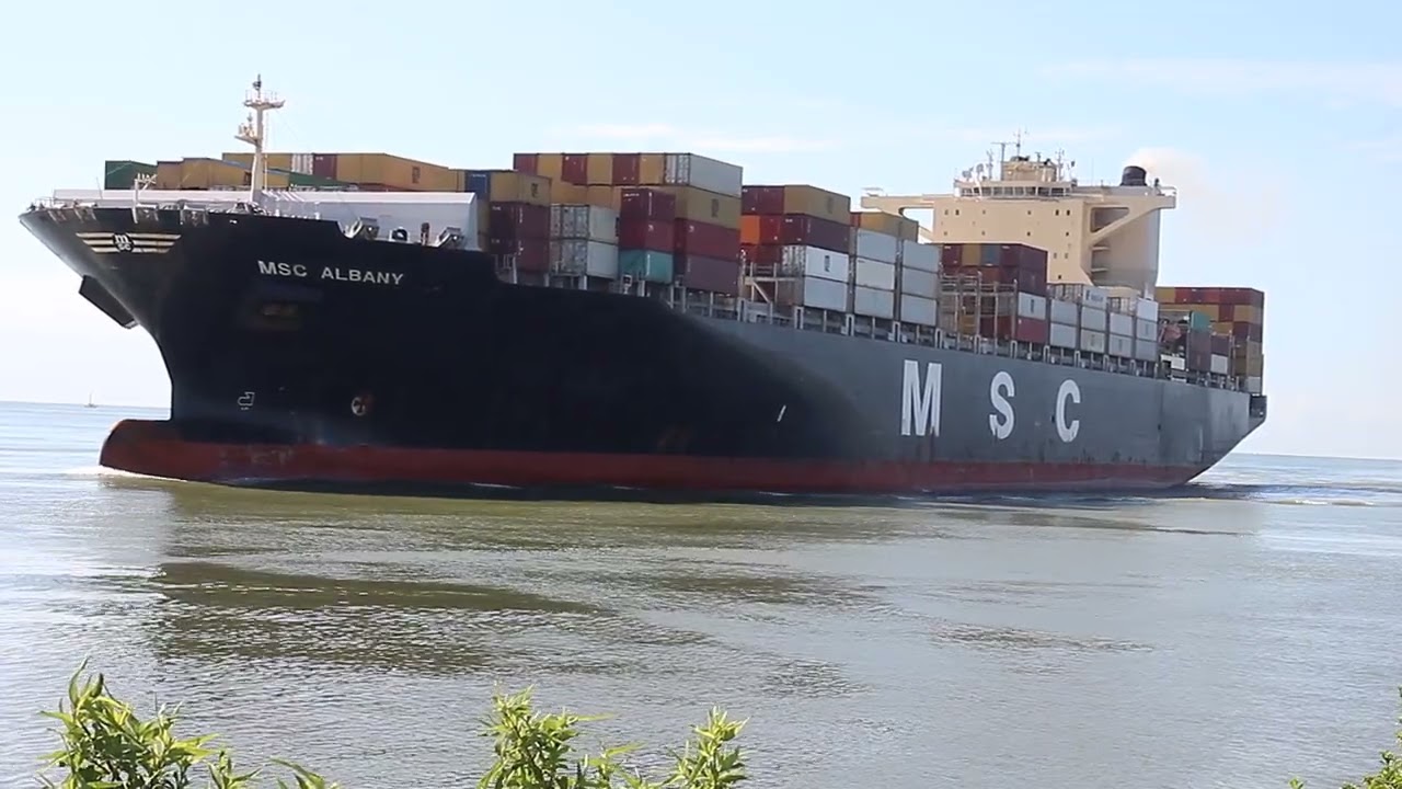 Chegada do Navio de Contêineres MSC Albany ao Porto de Navegantes em 13/05/2023.