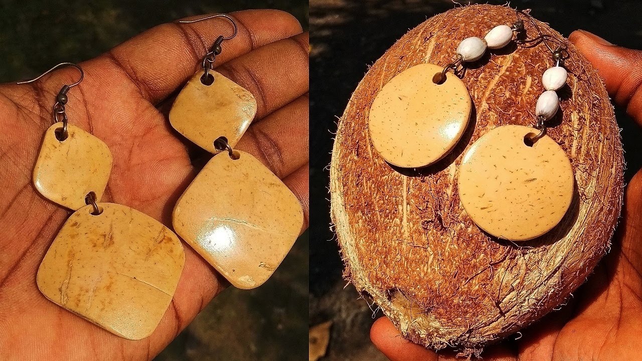 Como fazer brincos de coco - Antpi Artes