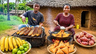 Americans Have NEVER Seen This African Village Breakfast 😱🔥 Plantains, Mahamri & Tamarind Porridge