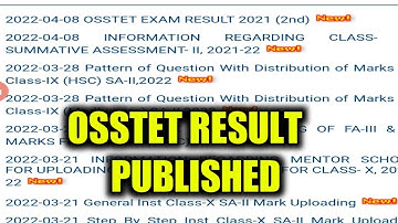 OSSTET 2nd Result published,,BSE OFFICIAL OSSTET RESULT PUBLISHED...
