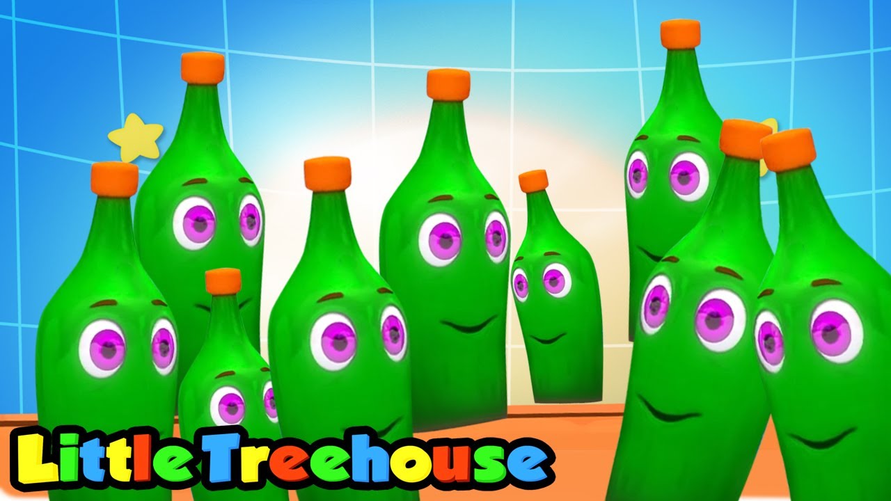 ⁣10 зеленый бутылки | музыка для малышей | Little Treehouse Russia | мультфильмы для детей