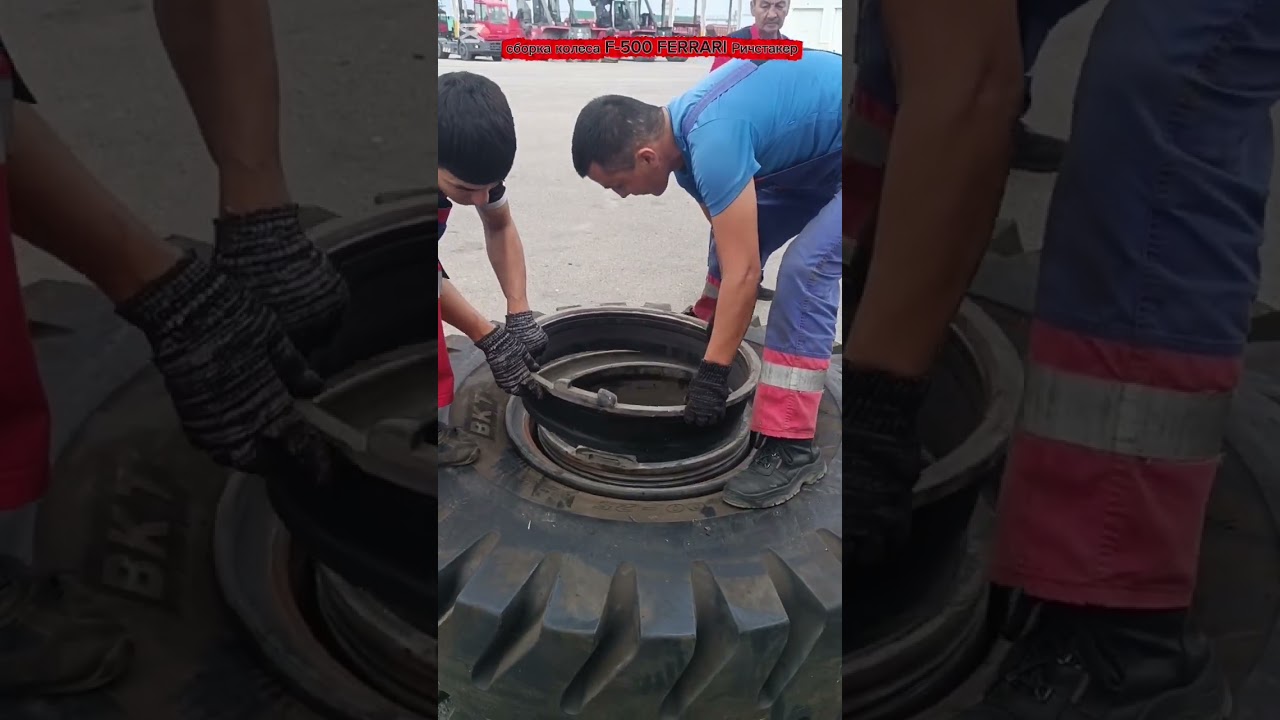 сборка колеса,установка новой резины F-500 FERRARI Ричстакер