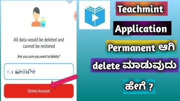 How To Delete Teachmint Account Permanently | In Kannada ||