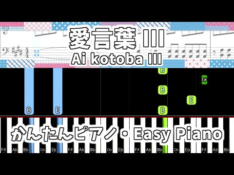 【簡単ピアノ楽譜】愛言葉Ⅲ feat. 初音ミク - DECO*27 / Ai kotoba Ⅲ / Love Words Ⅲ | Easy Piano Tutorial