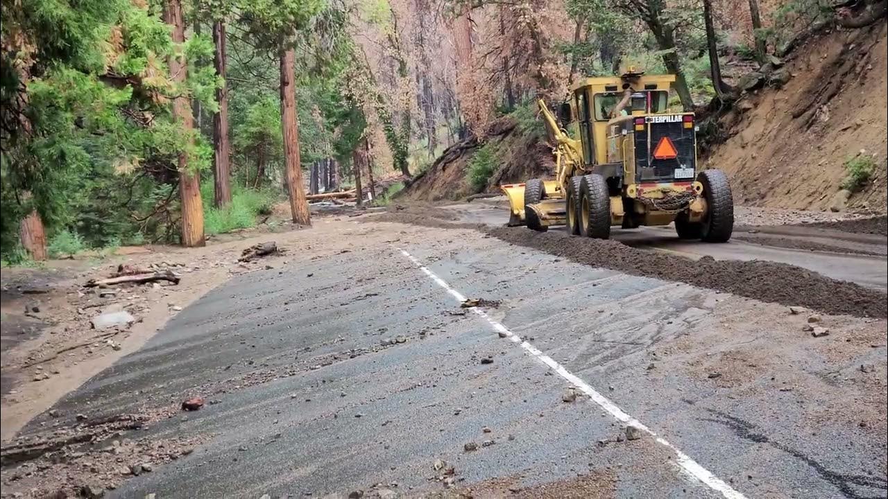 Hwy 38 flash flood. mudslide mm 24.60 stetson creek. caltrans clearing