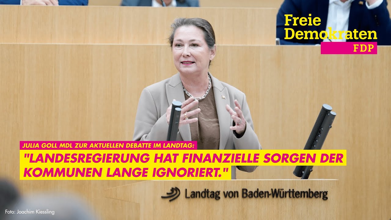 Julia Goll MdL (FDP) - Rede im Landtag vom 15.10.2025 zum Thema Kommunen im Land