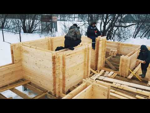 Отчет со стройки. Строительство дома из двойного бруса 120м2. Фундамент.Стены.Утепление| Baumhaus