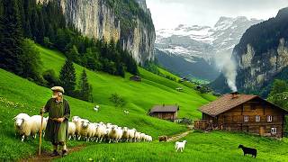 Switzerland’s Paradise Villages: Relaxing Walk in Beautiful Countryside with Cows and Alpine Life