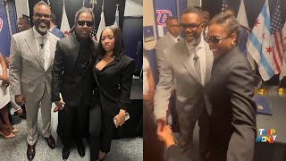 Lil Durk and India Royale with the new Mayor Of Chicago Brandon Johnson as he gets sworn in