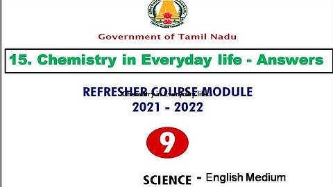 9th science refresher course module unit 15 Chemistry in daily life answers class9 Science refresher