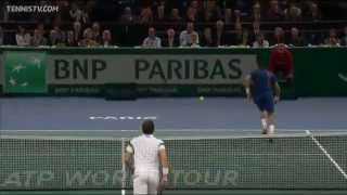 Tsonga Hits Hot Shot Pass vs. Benneteau In Paris Profile