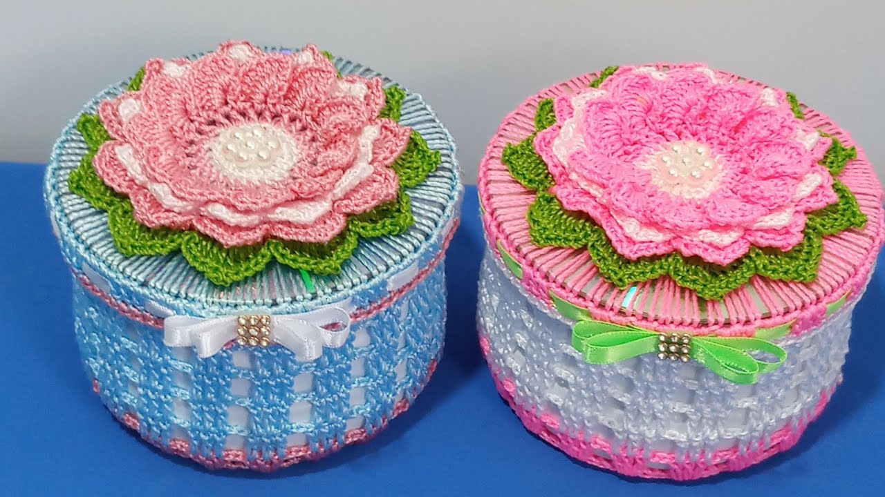 CAIXINHA PORTA JOIAS 💍 [ Especial dia das mães] - Veja o passo a passo | Valdenete crochê