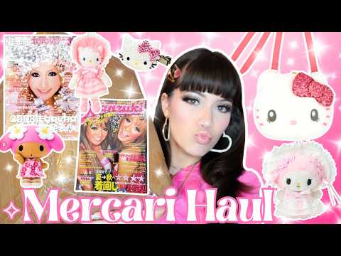 PINK MERCARI HAUL ♡ Gyaru Magazines , Kawaii Sanrio Plushies  ⋆.𐙚 ̊  (ft JPfans) ⟡ thumbnail