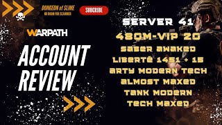 Server 41 - Atp 480M - Vip 20 - Saber Awaked - Tank Tech Maxed - Arty Tech Almost Maxed