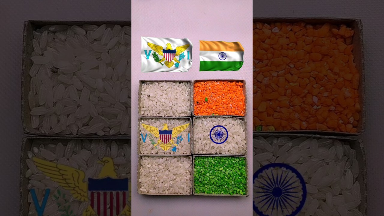 United States Virgin Islands Flag 🇻🇮 x 🇮🇳 India Flag Rice Art | Unique Republic Day Art