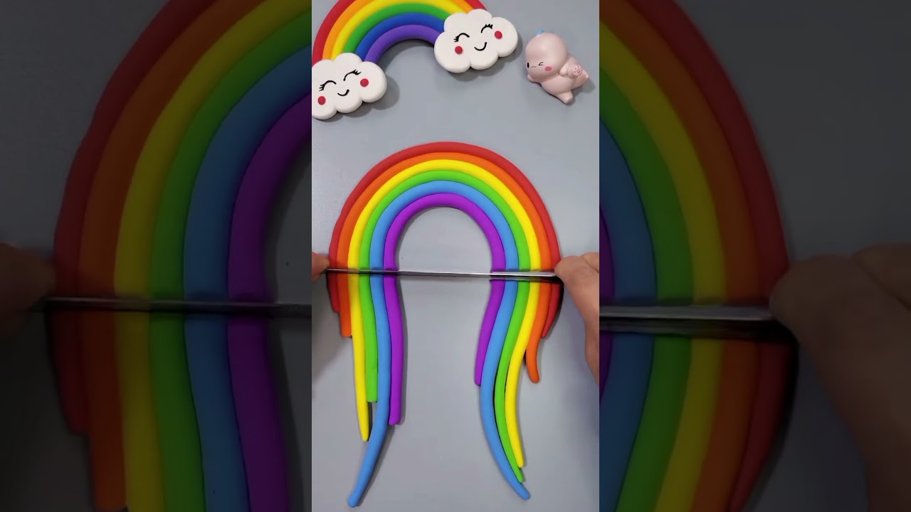 Diy Rainbow Clay Easy made. #diy #craft #artshorts #artsandcrafts #clayart #clay