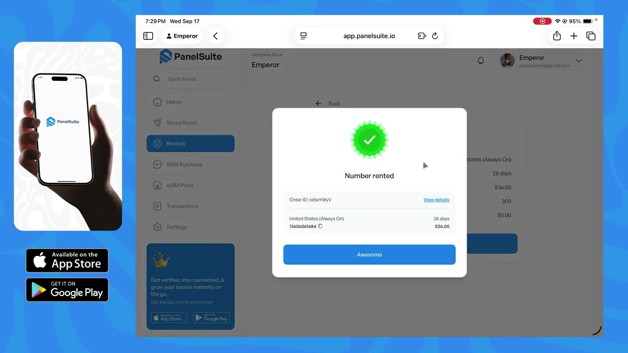 PanelSuite - Phone Number  Rentals (How to use)