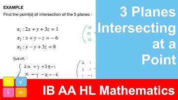 Intersection Point of 3 Planes - IB AA HL Maths - Topic 3 - Vectors