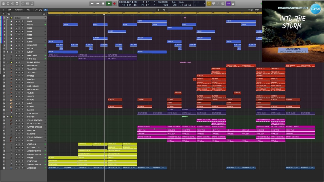 Orchestral Logic Pro X Template Into The Storm