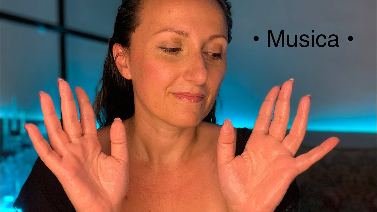 Ti Massaggio VISO • COLLO • SPALLE con Olio ✨ lotion sounds & layered sounds ✨ASMR for sleep •music