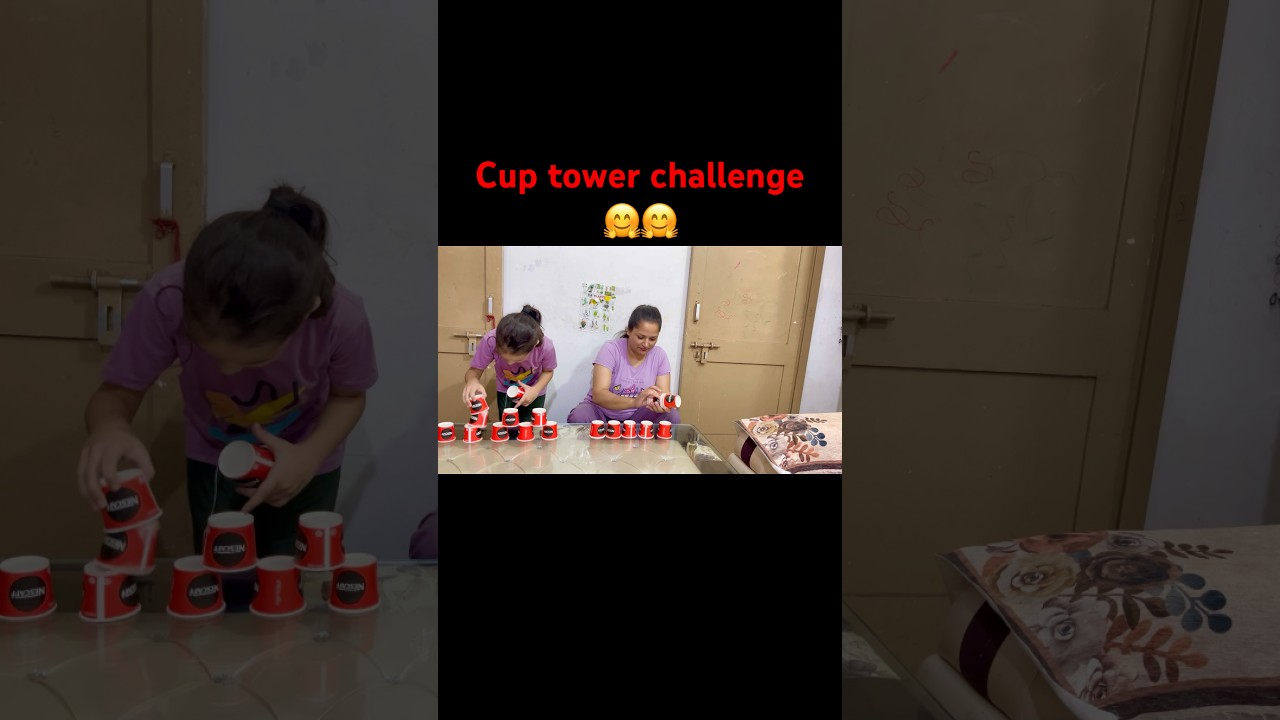 Cup tower challenge🤗
