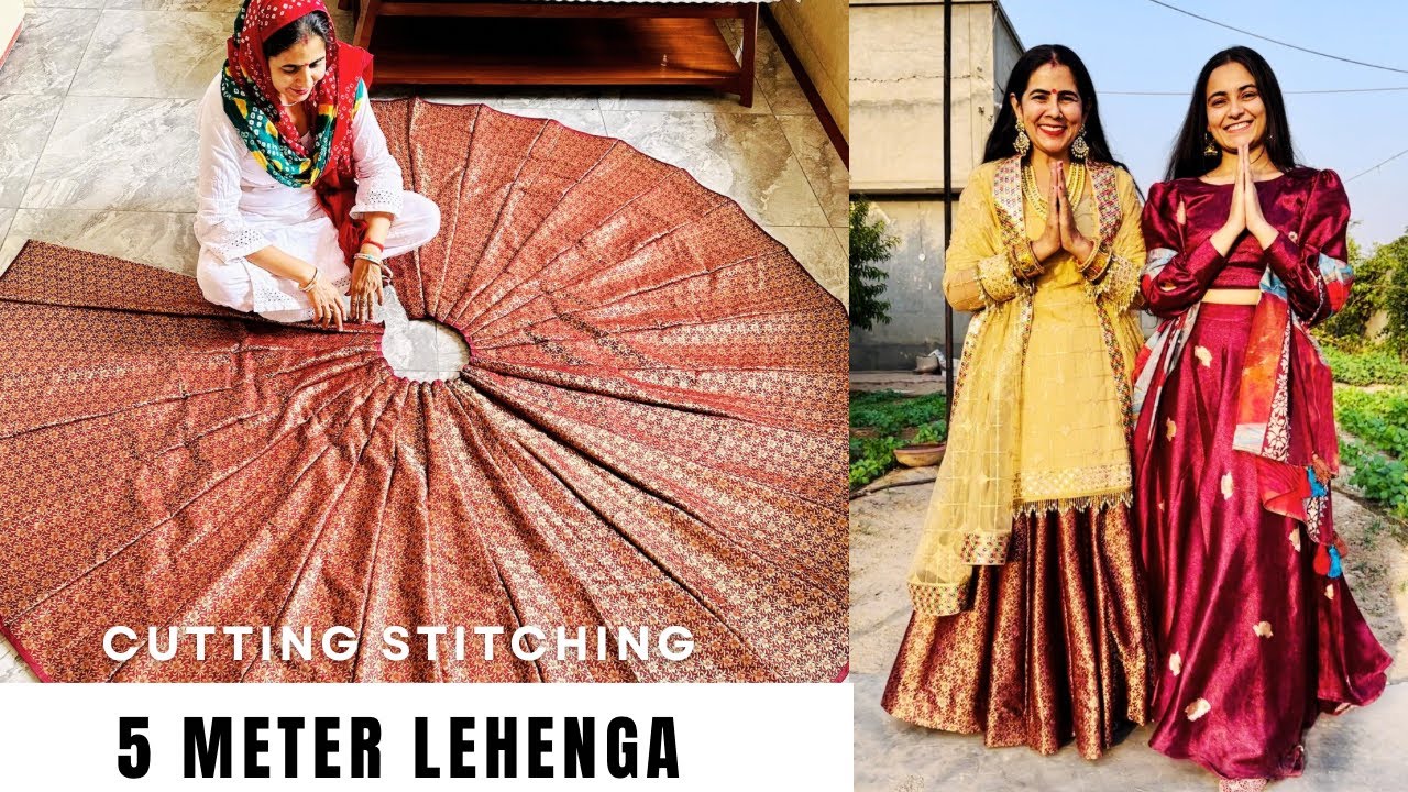 5 meter fabric se banaye beautiful lehenga