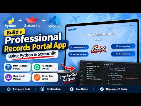 Build a Professional Records Portal App Using Python & Streamlit | Full Tutorial in VS Code
