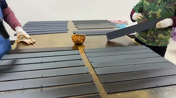 Ruthenium iridium coated titanium anodes are being coated