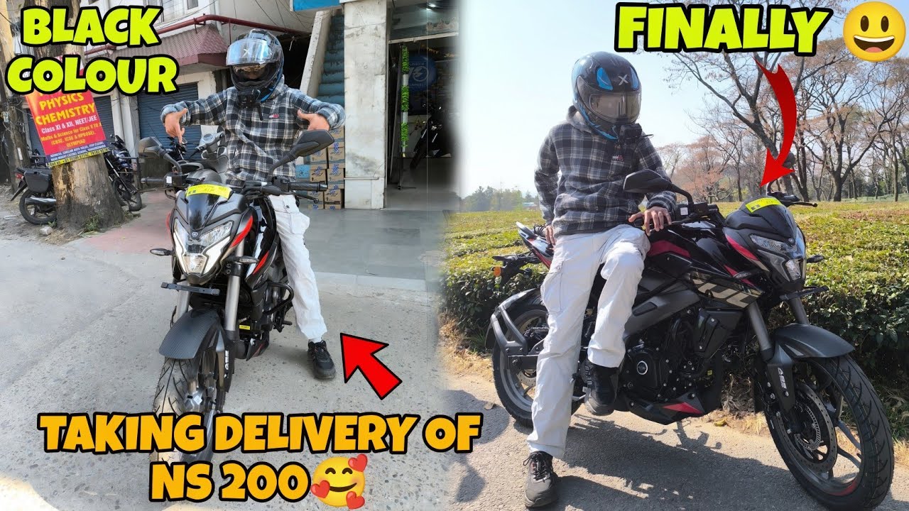 FINALLY NEW BIKE NS200 BS 7 KI DELIVERY TAKING DELIVERY BAJAJ PULSAR NS 200  😍 BLACK COLOUR❤️‍🩹