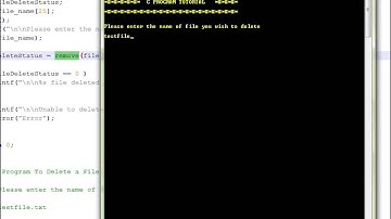 C PROGRAM  TO DELETE A FILE DEMO