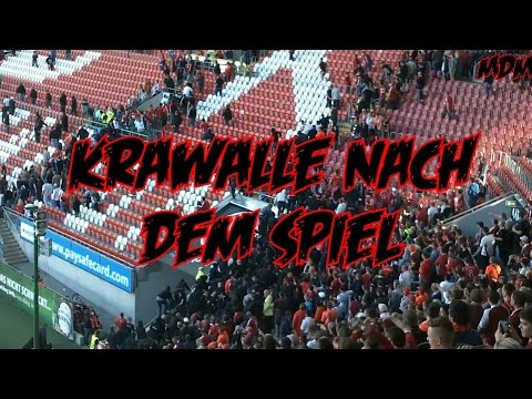 1. FC Kaiserslautern - Karlsruher SC - Kompletten Ausschreitungen nach dem Spiel - 4.10.2014