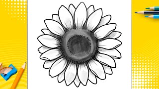 How To Draw a Sunflower - Step by Step