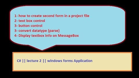 C# || lecture#2 || Windows Forms Application