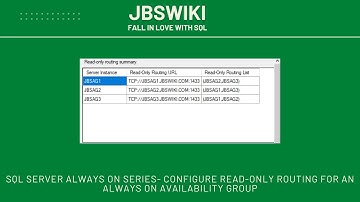 SQL Server Always On Series - Configure read-only routing for an Always On availability group