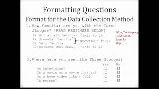 Question Formatting for Data Entry & Analysis