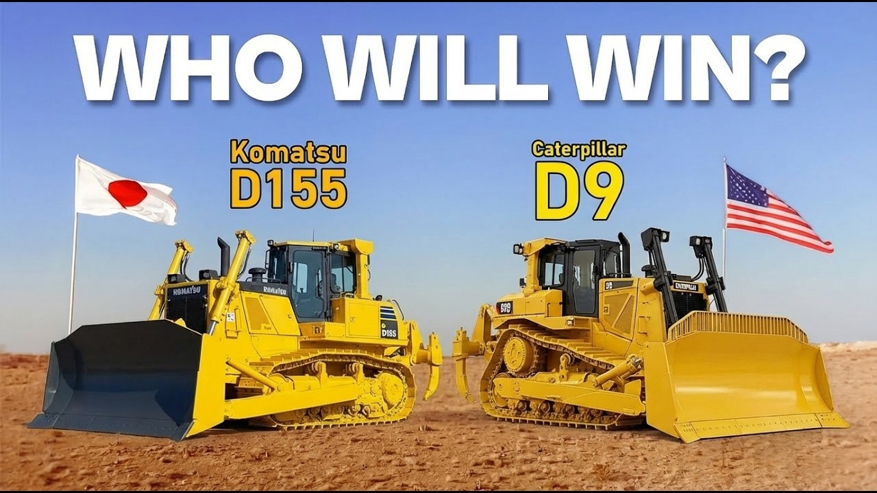 BATTLE of the Workhorses: Cat D9 vs Komatsu D155 — Who Wins? - YouTube