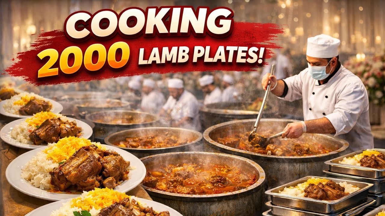 Cooking 2000 Lamb Chelo Plates | Massive Traditional Food Preparation